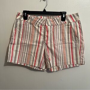 Hannah Striped Casual Shorts size 12  Coral, Peach and Tan‎ striped